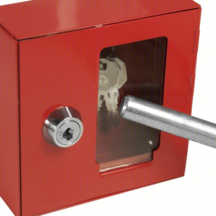 Barska AX11838 Key Box 1 Key Capacity, Single Key Lock, Steel, Red, 4 in Ht, 4 in Wd, 2 in Dp, Wall Mount - KVM Tools Inc.KV45CP15