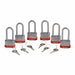 Brady 118978 Keyed Padlock Keyed Alike, Steel, Std Body Body Size, Hardened Steel, Extended, Red - KVM Tools Inc.KV39N329