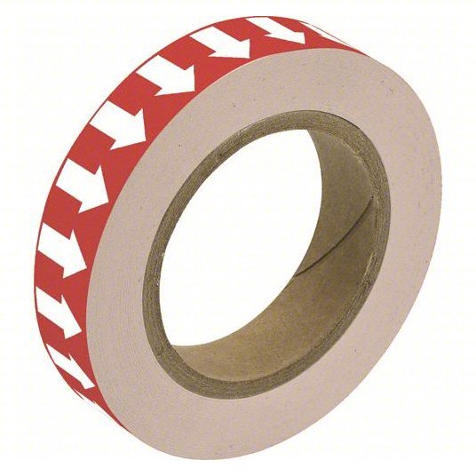 Brady 91288 Arrow Tape Red, White, 4 in Wd, 90 ft Roll Lg - KVM Tools Inc.KV3GTN9