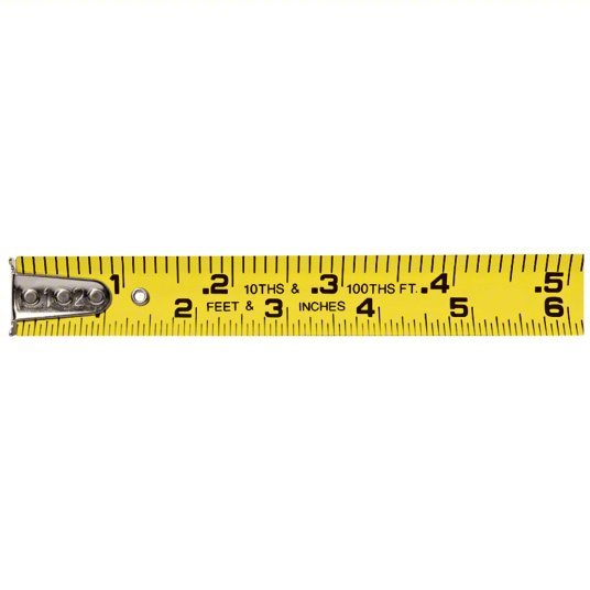 Keson PGT181033V Tape Measure Inch/Engineer's Scale, Nonmagnetic Single Hook Tip, Plastic, 33 ft, Std Blade - KVM Tools Inc.KV22N886