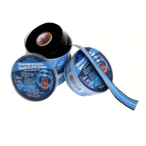 Blue Monster 76085 Repair Tape Self - Fusing Tape, 1 in x 4 yd, Blue, Continuous Roll, Pack Qty: 10 - KVM Tools Inc.KV852RK4