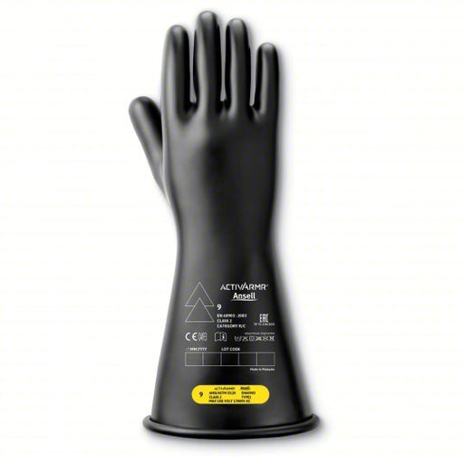 Ansell Activarmr CLASS 2 B 14 Hyflex Electrical Gloves, Class 2, Black, Sz 9, PR - KVM Tools Inc.KV24TN22