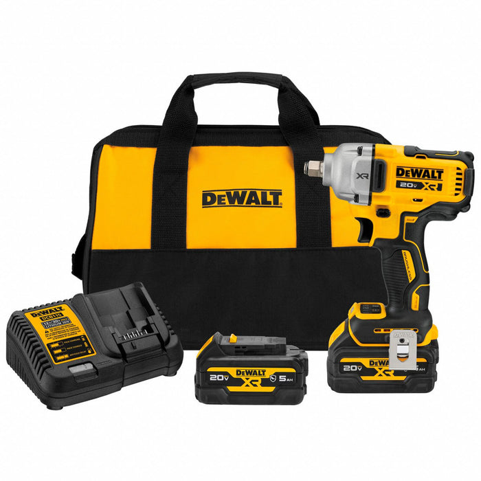 DeWalt DCF891GP2 20V MAX XR Cordless Impact Wrench Kit, 1/2 in, 600 ft-lb, Brushless, 2x 5.0Ah Batteries