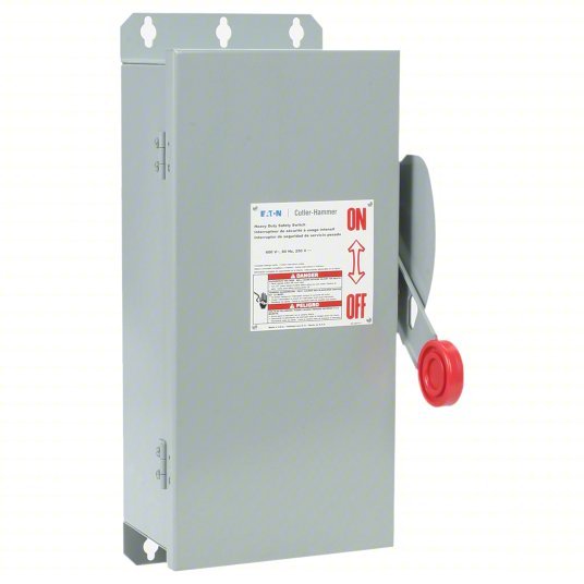 Eaton DH361UGK Safety Switch Non - Fusible, 30 A, Three Phase, 600V AC, Galvanized Steel, Indoor - KVM Tools Inc.KV32UJ59
