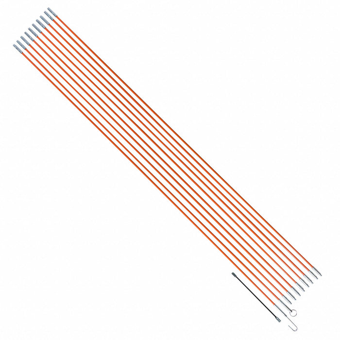Eclipse DK-2053A Fish Stick Rod Set 32.8 ft 10 Rods Fiberglass Orange