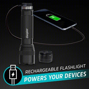 Energizer ENYMHT61 Flashlight Rechargeable, 1,200 lm Max Brightness, USB Cord Charger Included, Black - KVM Tools Inc.KV797EY3