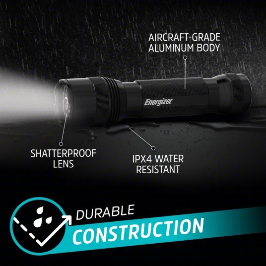 Energizer ENYMHT61 Flashlight Rechargeable, 1,200 lm Max Brightness, USB Cord Charger Included, Black - KVM Tools Inc.KV797EY3