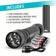 Energizer ENYMHT61 Flashlight Rechargeable, 1,200 lm Max Brightness, USB Cord Charger Included, Black - KVM Tools Inc.KV797EY3