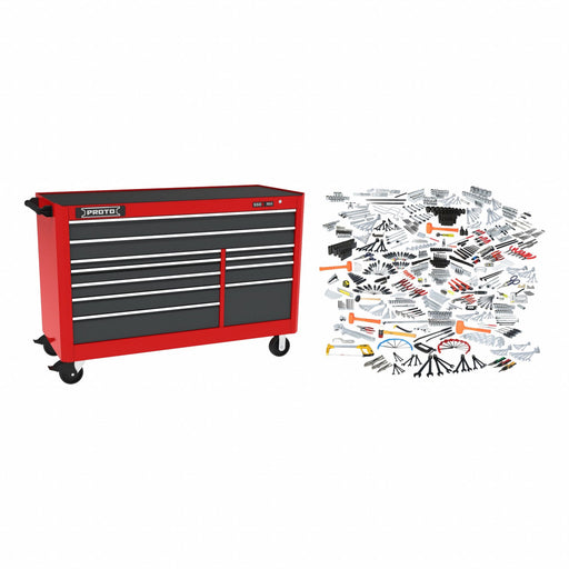 Proto JCS-1300MASBX1A Master Tool Set, 1, 398 Total Pcs, Metric/SAE, 1/2 in/1/4 in/3/4 in/3/8 in Socket Drive Size