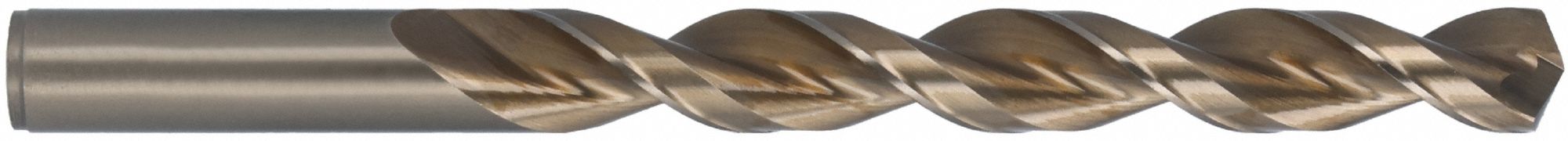 Cleveland C16586 Q-Cobalt Jobber Length Drill Bit, 2.5 mm, 135° Split Point, HSS-Co, Straw/Bronze, Wide Land Parabolic, List 2075