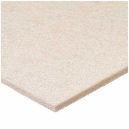 USA Industrials BULK - FS - F1 - 52 Wool Felt Strip 2 in W x 10 ft L, 1/2 in Thick, F1, Plain Backing, Off White, 95% Wool Content, 35A - KVM Tools Inc.KV795K26
