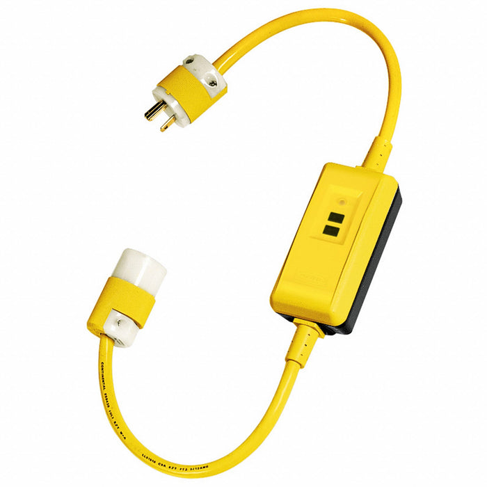 Hubbell GFPST3C20M Circuit Guard Portable GFCI Line Cord, Manual Reset, 20 A, 120V AC, 3 ft