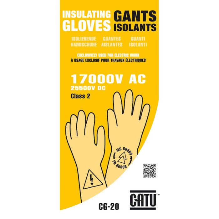 Catu CG - 2 - 08 - NR Latex Electrical Insulating Gloves class 2 - 17 000 V AC PK2 - KVM Tools Inc.KVCG - 2 - 08 - NR