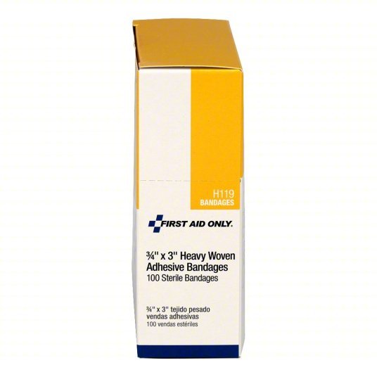 First Aid Only H119 Adhesive Bandage Strip Bandages, 3/4 in Wd, 3 in Lg, Not Metal Detectable, Fabric - KVM Tools Inc.KV41CP80
