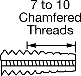 McMaster 26035A225 Carbon Steel Tap Taper Chamfer, 1-3/8"-12 Thread Size, 3" Thread Length