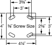 McMaster 30305T542 Samson Caster with 4-1/2" x 4" Mounting Plate, Swivel with Total Lock and 4" Diameter Phenolic Wheel
