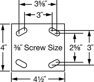 McMaster 30305T542 Samson Caster with 4-1/2" x 4" Mounting Plate, Swivel with Total Lock and 4" Diameter Phenolic Wheel