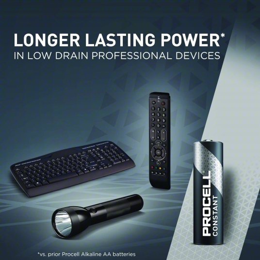 Duracell PC1500BKD Battery AA, Everyday, Alkaline, 1.5V DC, Procell Constant, 24 PK - KVM Tools Inc.KV5LE23