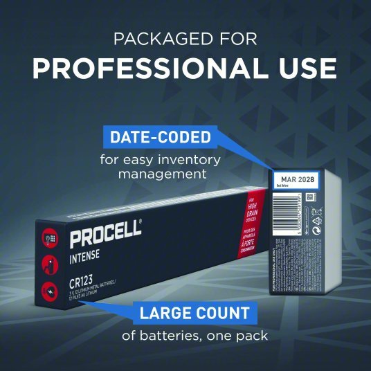 Duracell PL123 Battery 123 Battery Size, Lithium, 1,600 mAh Capacity, 3V DC, 12 PK - KVM Tools Inc.KV11W123