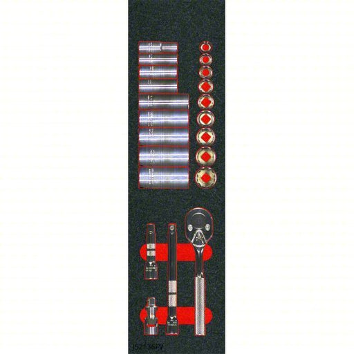 Proto J52136KV Socket Sets 3/8 in Drive Size, 22 Pieces, 3/8 in to 7/8 in Socket Size Range, (9) 12 - Point - KVM Tools Inc.KV806K93