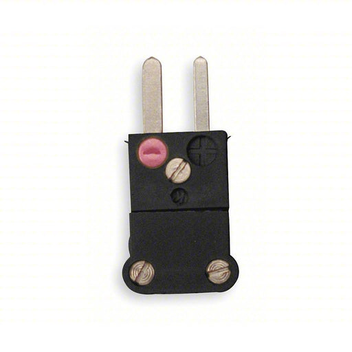 Tempco TCAR - 1013 Thermocouple Plug Mini Plug, (2) Flat Pins, For Type J Sensor Type, Black - KVM Tools Inc.KV3FXN3
