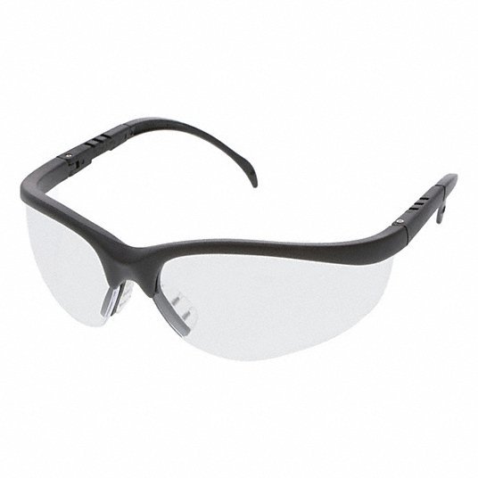 MCR Safety KD110 Klondike (KD1), Safety Glasses, Anti - Scratch, Clear Lens, Black Frame, Half Frame, 1 PR - KVM Tools Inc.KV892F76