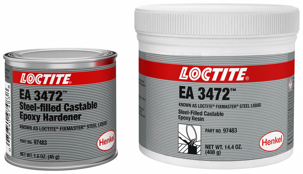 Loctite 235617 Steel Liquid, EA 3472, 1 lb Container Size, Jar, Gray