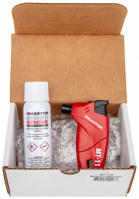 Master Appliance MT-11K Microtorch Palm-Size Butane Torch Kit, 2,500 °F Max, Self-Igniting