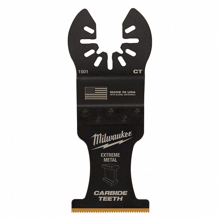 Milwaukee 49-25-1503 OPEN-LOK Oscillating Multi-Tool Blade, 1-3/8 in, Bi-Metal Carbide, Straight Cut, Metal-Cutting, 3 PK