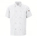 Red Kap 046XWH SS M Chef Coat Men's, M, Short Sleeve, White, 2 Pockets, Stand-Up Collar, Button - KVM Tools Inc.KV806G92
