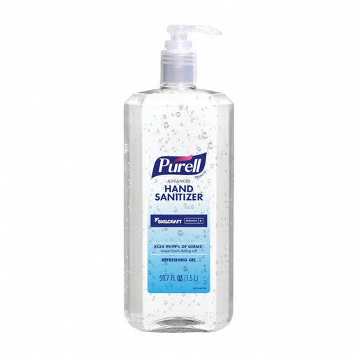 SKILCRAFT 8520-01-579-3825 Hand Sanitizer, Gel, Pump Bottle, 1.5 L, Alcohol, E3 NSF Rating, Moisturizing, 4 PK