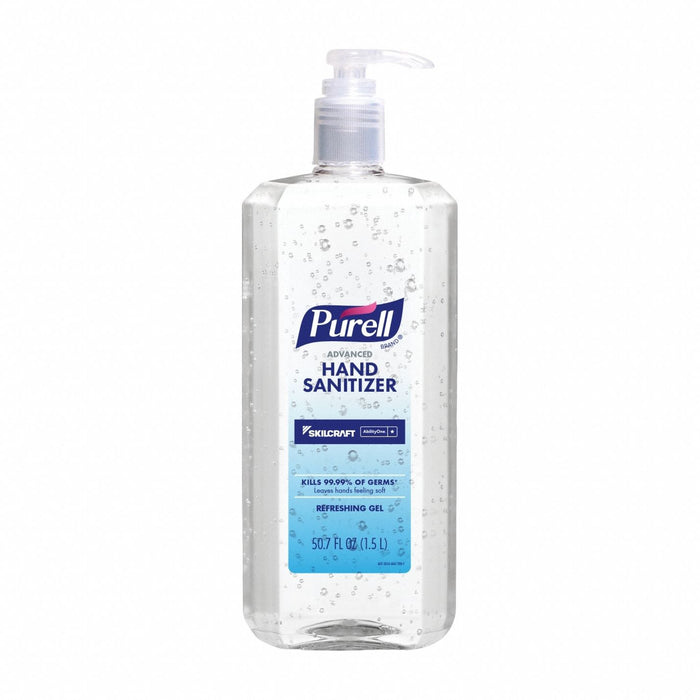 SKILCRAFT 8520-01-579-3825 Hand Sanitizer, Gel, Pump Bottle, 1.5 L, Alcohol, E3 NSF Rating, Moisturizing, 4 PK