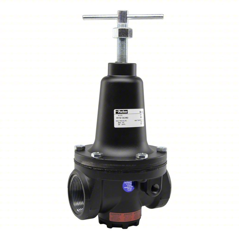 Parker R119-12C/M2 Regulator Zinc, 1 1/2 in NPT, 500 scfm, 2 psig to 1 ...