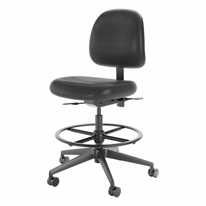 Cramer RPMH2-252-2 Rhino Plus Intensive Task Chair, No Arms, 350 lb Capacity, 22-3/4 in to 33-1/4 in Seat Ht, Black Polyurethane