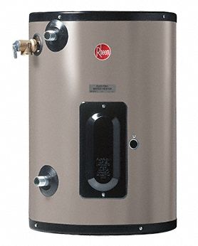 Rheem EGSP10 Electric Water Heater, 10 gal, 240V, 3,000 W, Single Phase, 22.9 in x 15.75 in, 30 gph @ 40°F