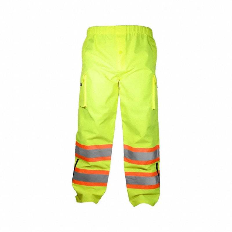 Occunomix SP-RS2P-YL Rain Pants, ANSI Class E, L, Rain Pants, Yelow, Ripstop Polyester, 4 Pockets