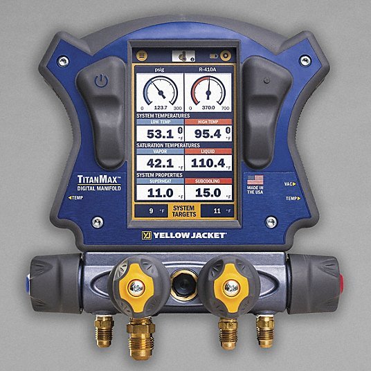 Yellow Jacket 40881 Manifold Gauge 4 Valves, Series TITANMAX™, YJACK VIEW® - KVM Tools Inc.KV833EF1