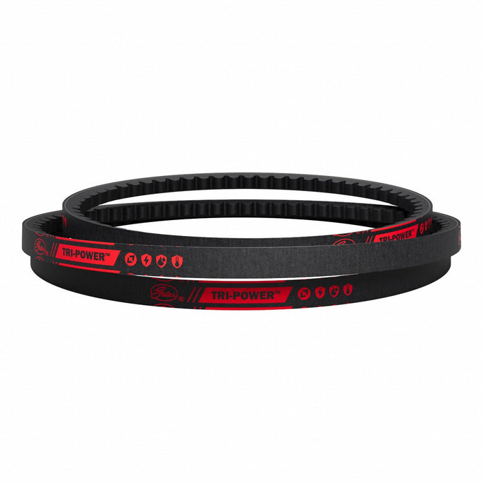 Gates BX62 Cogged V-Belt, BX62, 65 in Outside Lg, 21/32 in Top Wd, 13/32 in Thick, Polyester