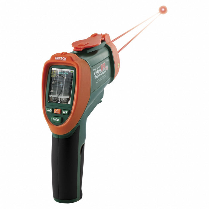 Extech VIR50 Video IR Thermometer, Avg/Difference/Max Temp/Min Temp, Adj @ 0.10 to 1.00, -58°, CE