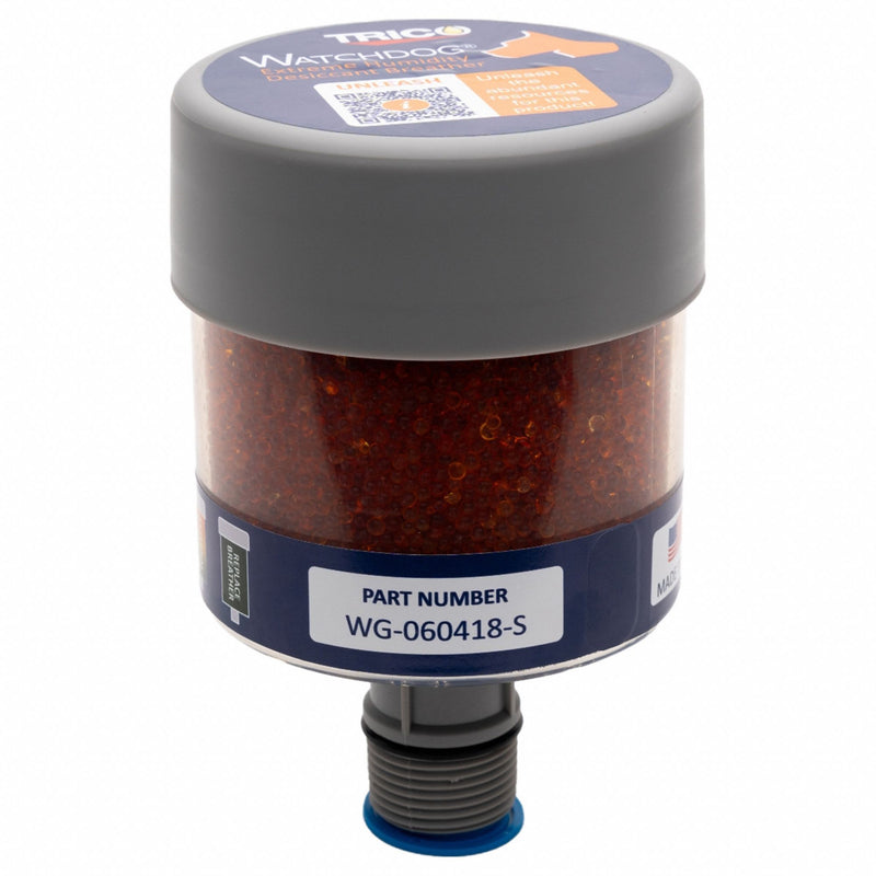 Trico WG-060418-S Desiccant Breather, 1 in Thread Size, NPT, Male, 3 micron Particle Size, 2 1/2 in Dia