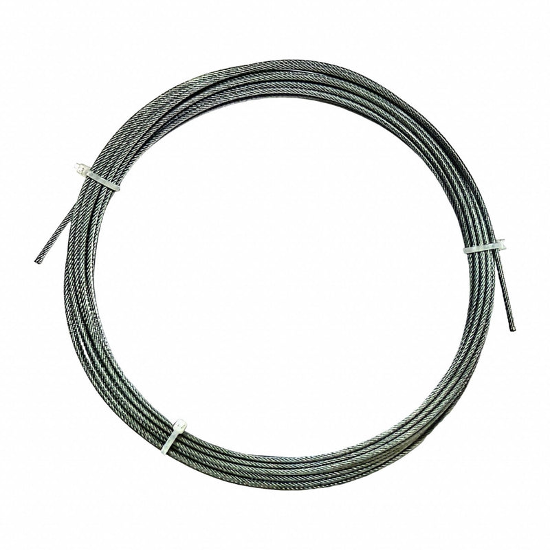 Approved Vendor 2TAE8 Wire Rope, Galvanized Steel, 7 x 19,  840 lb Working Load Limit, 100 ft Overall Lg