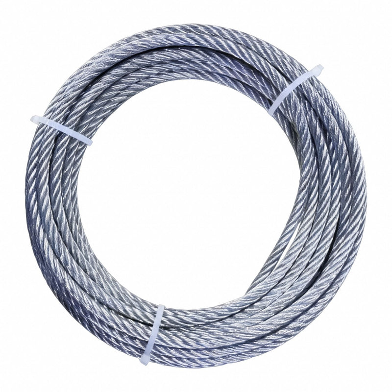 Approved Vendor 2TAC5 Wire Rope, Galvanized Steel, 7 x 7,  1,220 lb Working Load Limit, 100 ft Overall Lg