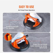 Vevor YXZKXPSL2J8YLA7CMV0 Glass Suction Cup 8 in. Industrial Vacuum Suction Cup 615 lbs. Load Capacity with ABS Handle and Carry Box, 2PK - KVM Tools Inc.KV1010633592