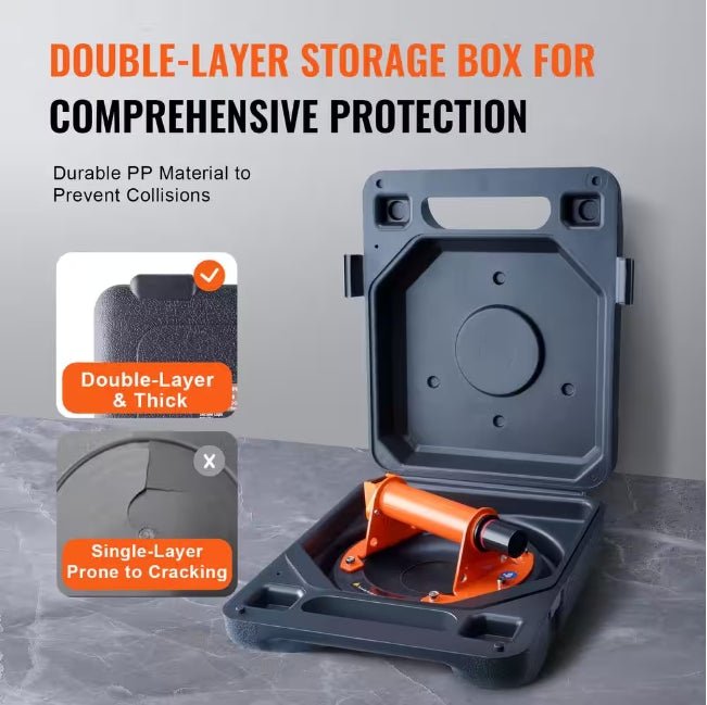 Vevor YXZKXPSL2J8YLA7CMV0 Glass Suction Cup 8 in. Industrial Vacuum Suction Cup 615 lbs. Load Capacity with ABS Handle and Carry Box, 2PK - KVM Tools Inc.KV1010633592
