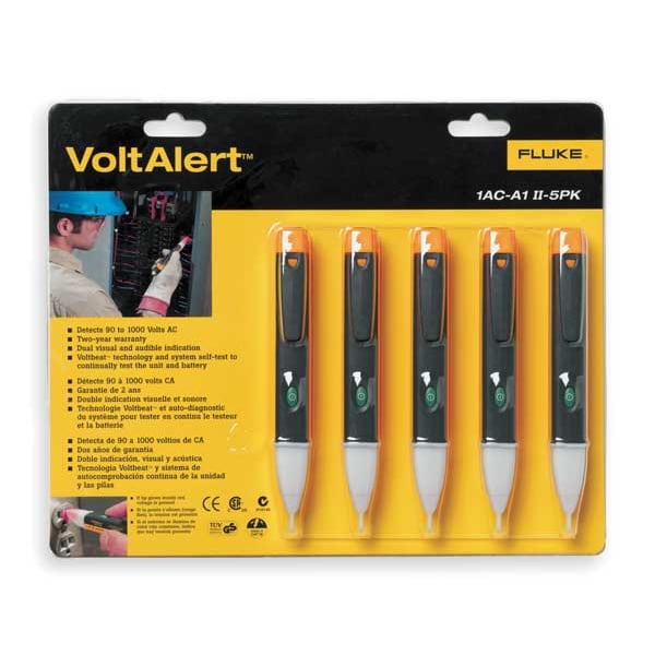 Fluke FLK - 1AC - II - 5PK Voltage Detector, 90 to 1000V AC, 5 in Length, Audible, Visual Indication - KVM Tools Inc.KV2KU27
