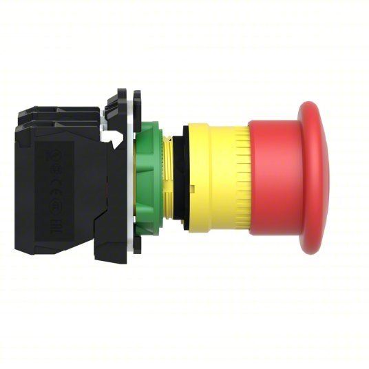 Schneider XB5AT845 Emergency Stop Push Button 22 mm Size, Maintained Push / Maintained Pull, Red - KVM Tools Inc.KV2UZD4