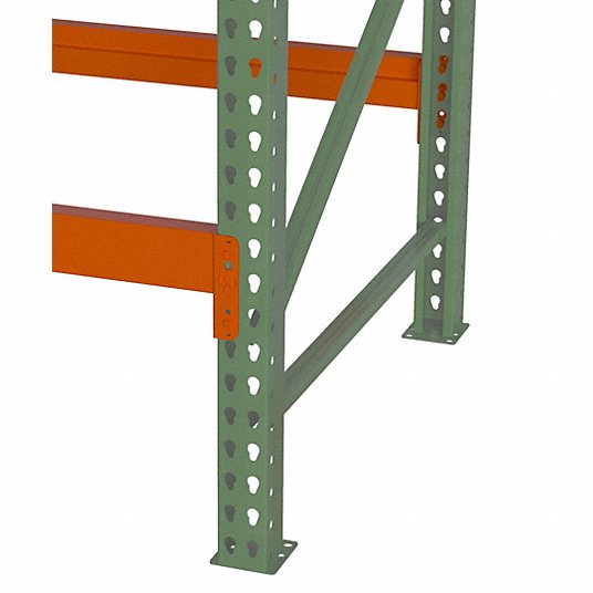 Husky Rack & Wire IBX43108 Step Beam, 108 in W x 4-1/4 in H x 2-1/2 in D, 16 ga Roll-Formed Steel, 5,060 lb Cap, Teardrop Pallet Rack Connection, Orange
