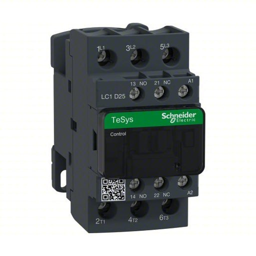 Schneider LC1D25G7 IEC Magnetic Contactor Non - Reversing, 3 Poles, 25 A, 120V AC Coil, 1NO/1NC - KVM Tools Inc.KV3DY44
