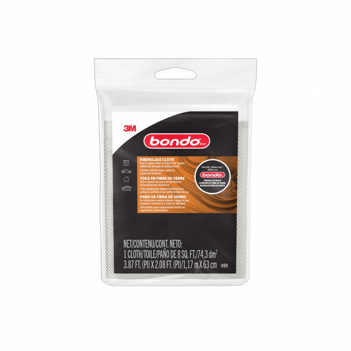 Bondo 00499SRP Auto Body Repair Patch, White, 5 7/16 in Lg, 5 in Wd, Fiberglass Cloth