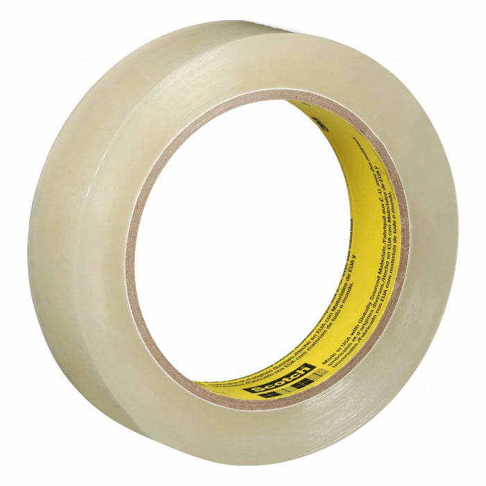 3M 600 Scotch Carton Sealing Tape, 1 in x 72 yd, 2.3 mil, UPVC, Transparent, Gloss, PK36